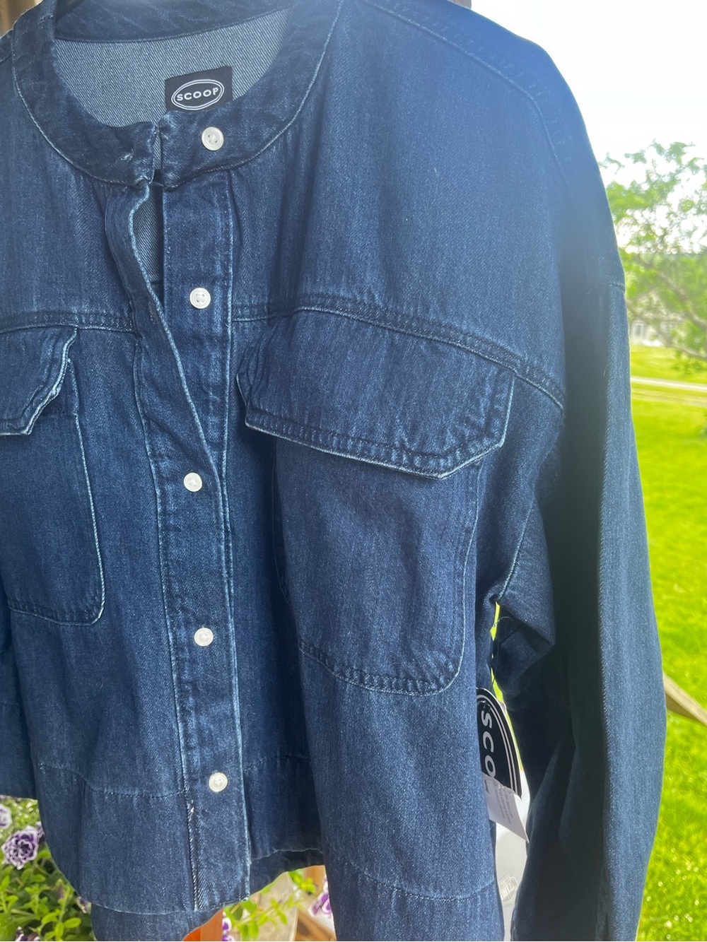 Dark Blue Denim Jacket for Women - Picture 7 of 9